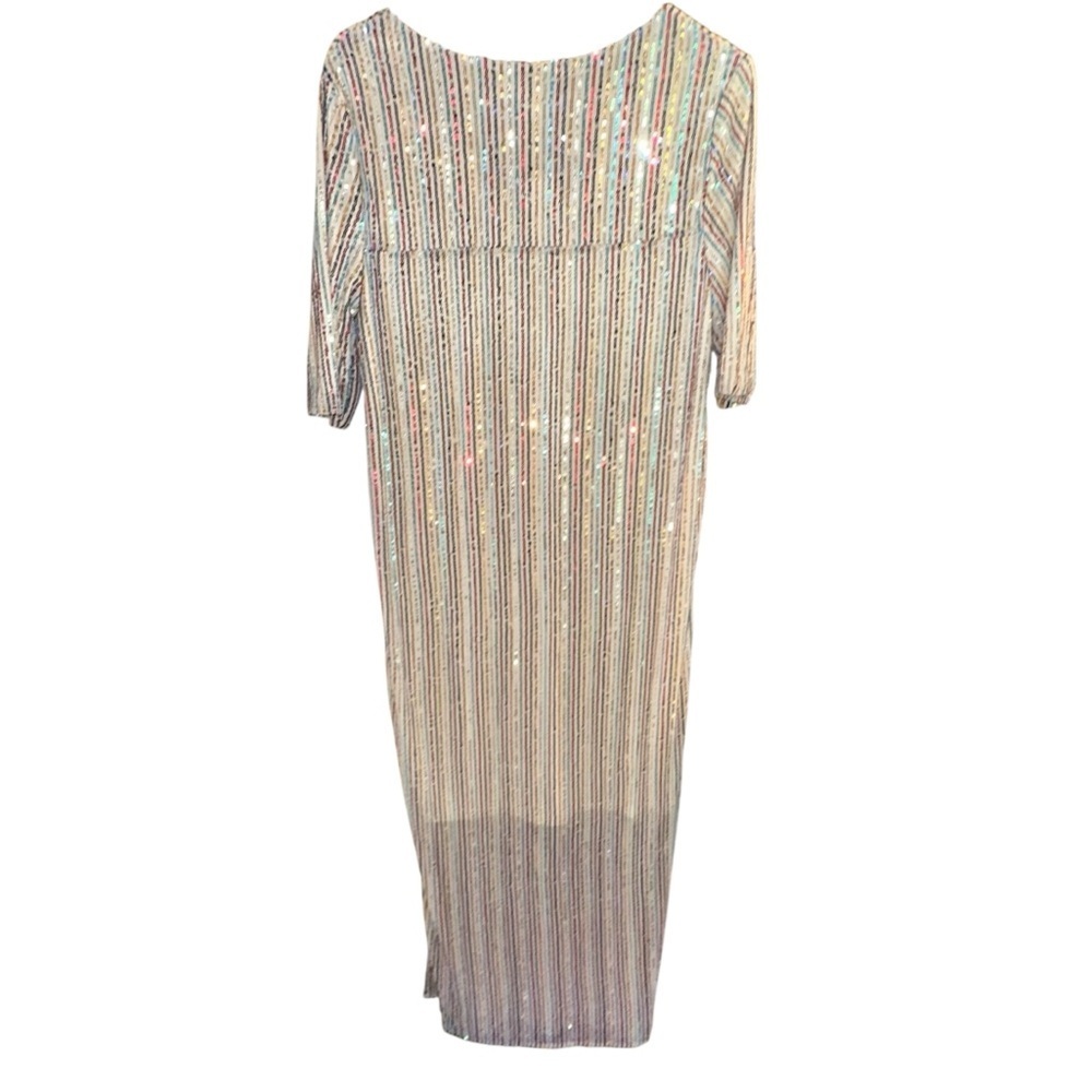 Piper & Scoot Colorful Rainbow Sequin Maxi Dress L - Picture 10 of 11